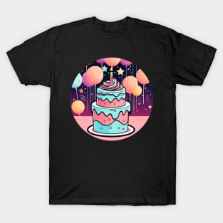 Birthday Cake Illustration T-Shirt